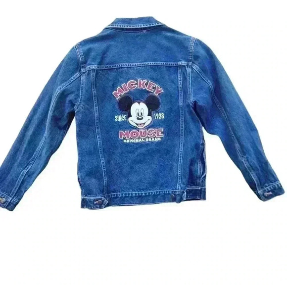 Disney Other - Mickey Mouse Denim Varsity Jacket Kids